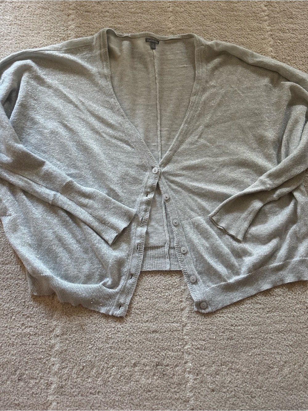 Vintage Charlotte Russe Silver button up oversized crop sweater